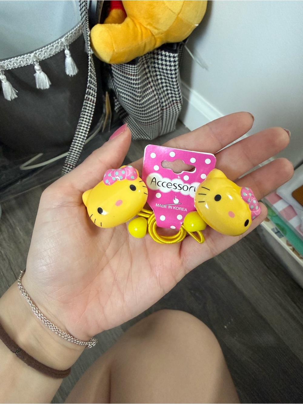 Yellow Hello Kitty Hair Tie